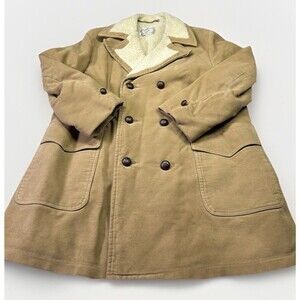 Vintage Weatherwear USA Canvas Ranch Coat Sherpa Lined 44R / Large Borg